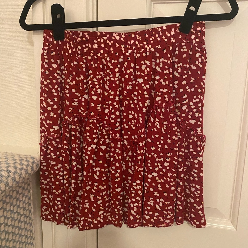 Red and white skirt